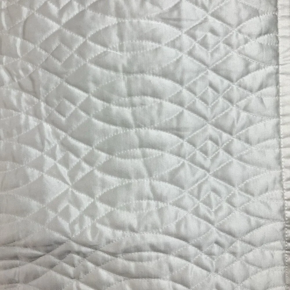 Ralph Lauren King Pillow Sham White Cotton Diamond Quilted Luxury 20x36